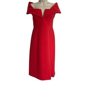 BCBGMaxazria - Marquise - Coral Off the Shoulder Cocktail Dress - 8